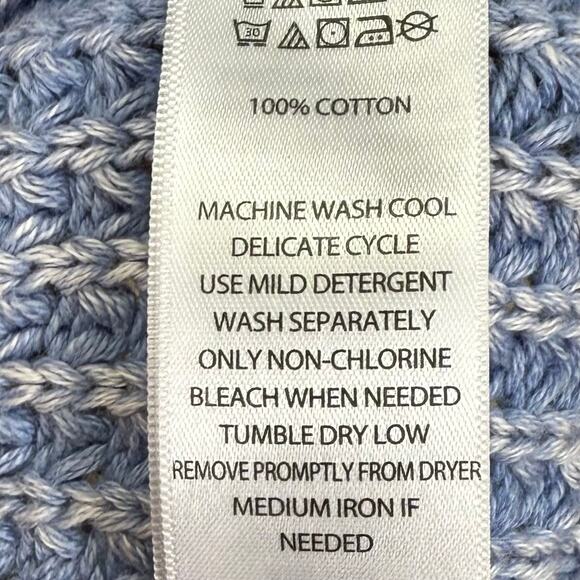 Haute Hippie Blue Chunky Knit Acid Wash Crop Sweater Jr Girl Size L - Picture 9 of 10